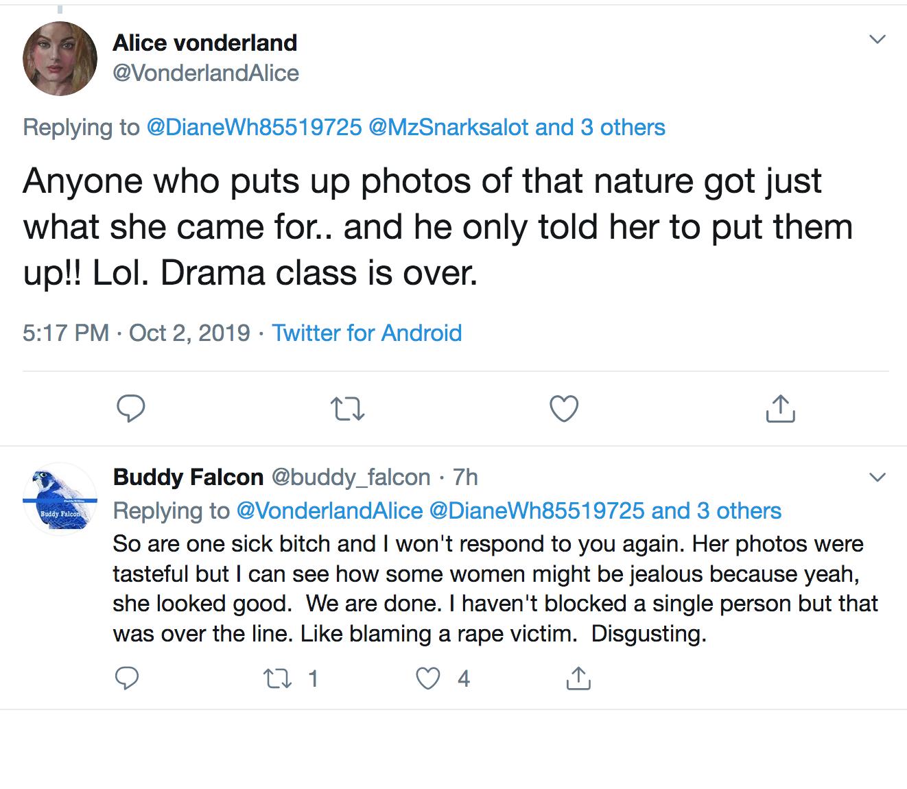 Buddy Falcon on Twitter "I NEVER do this, but I'm done with "Alice
