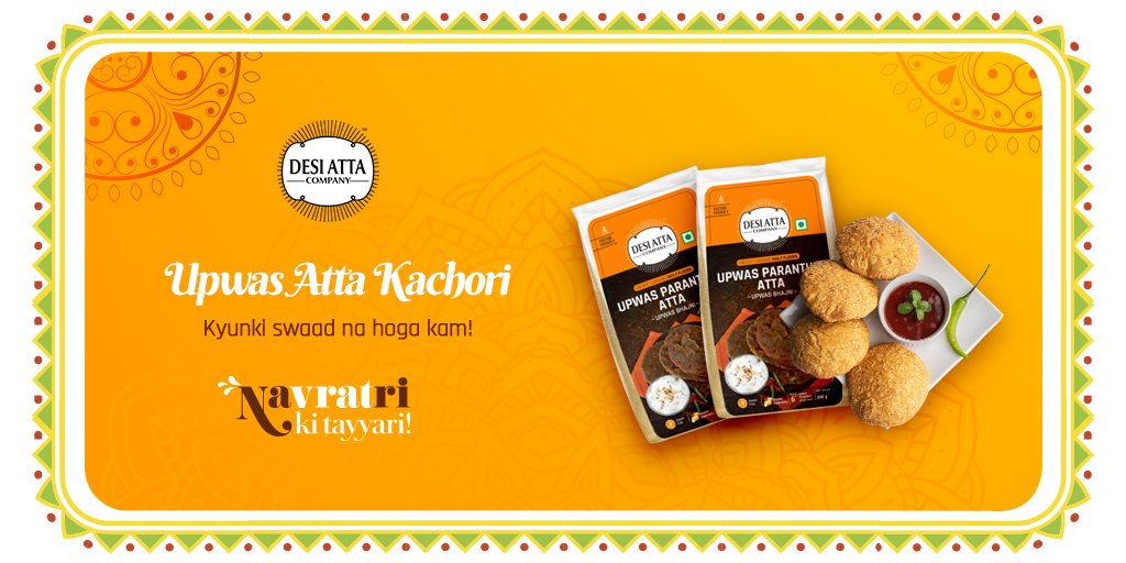 desiattacompany's tweet photo. Welcome a variety of flavours to your Navratri fast. With our Upwas Parantha Atta, make your own Upwas Atta Kachori. 
Watch the space to get the full recipe.

#NavratriKiTayyari https://t.co/WmxF3lZFjf