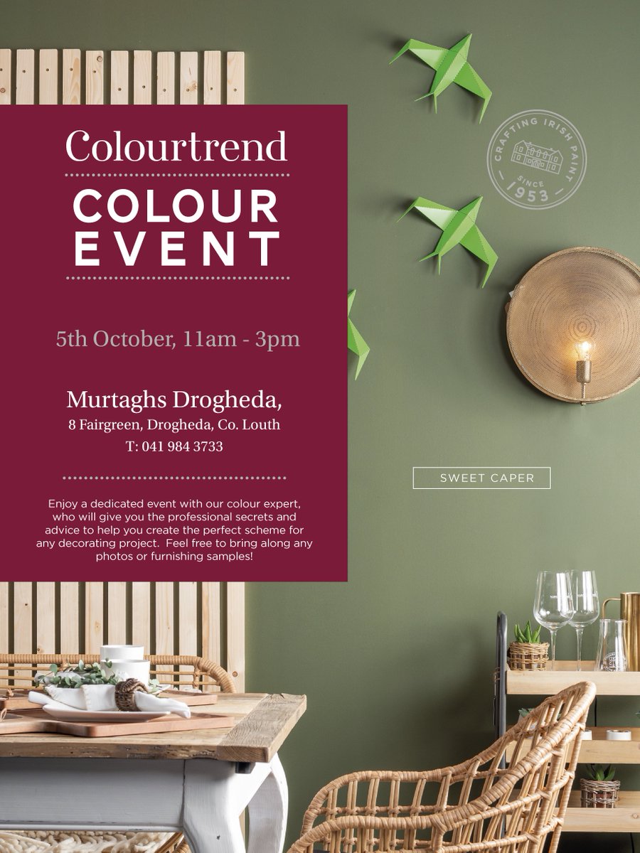 MurtaghDrogheda's tweet photo. Adele Roche from  #Colourtrendpaints will be in store today until 3pm #LouthChat  @Colourtrend1953 #ColourEvent https://t.co/SvkQoY1zSJ