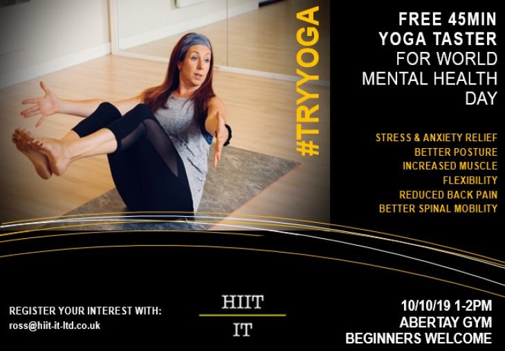 Ever thought about giving yoga a try?  

A free yoga taster session is taking place at Abertay next Thursday, thanks to <a href="/hiititdundee/">HIIT IT</a> 

E-mail: ross@hiit-it-ltd.co.uk to sign up #TryYoga