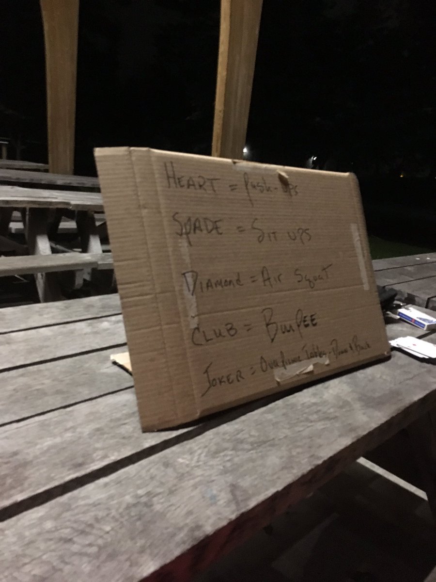 f3grovecity's tweet photo. #f3backblast - Blacktop worked us over with a piece of cardboard and a deck of cards!

Too bad a bunch of #fartsackers missed it. 

#f3counts @F3Pittsburgh @dk_kulp @JamesDWitmer @Dunn_Funn https://t.co/18NJOECtcj