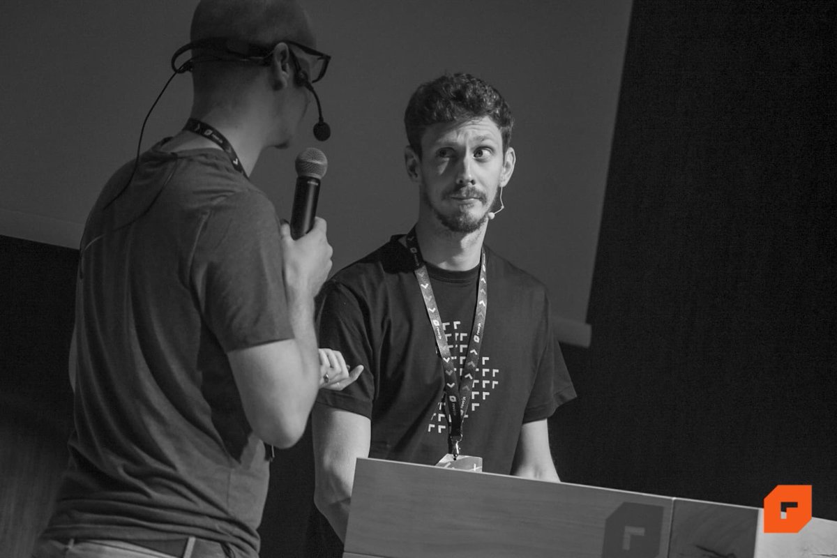 revojsro's tweet photo. Do you still understand the code you wrote 6 months ago?
Since code should express intent, @KwintenP and @elmd_ teach us how to build an emoji syntax. Yes, we’re hacking the Angular compiler.
#revojs #changeistheonlyconst #revojsspeakers https://t.co/T26TDPf383