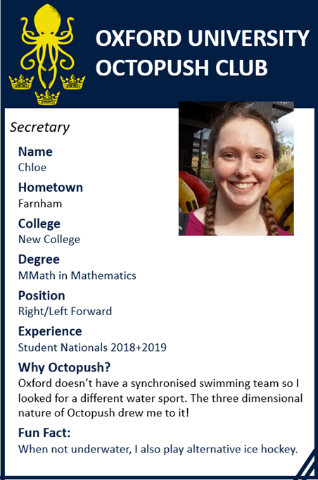 Fresher's week is coming closer! Here is our next introduction - our lovely Secretary:
