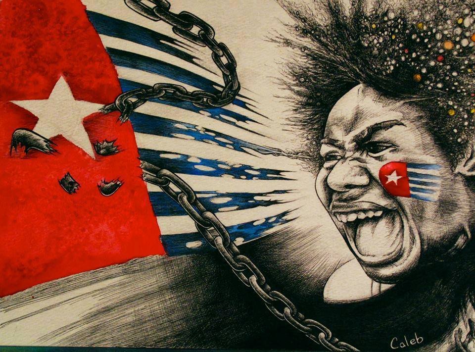 BennyWenda's tweet image. Thank you to Canadian artist Caleb Hamm for creating this powerful artwork illustrating the struggle for freedom in #WestPapua. One day we will be free people once more.
