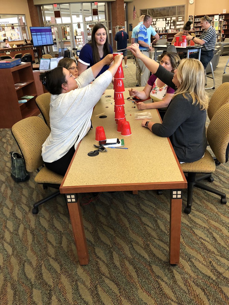 phsquakers's tweet photo. PHS staff spent time after school yesterday working through the Design Thinking process. Students will soon be using this problem solving process in all classrooms at PHS. #InnovationAtPHS https://t.co/893ajxlfbd