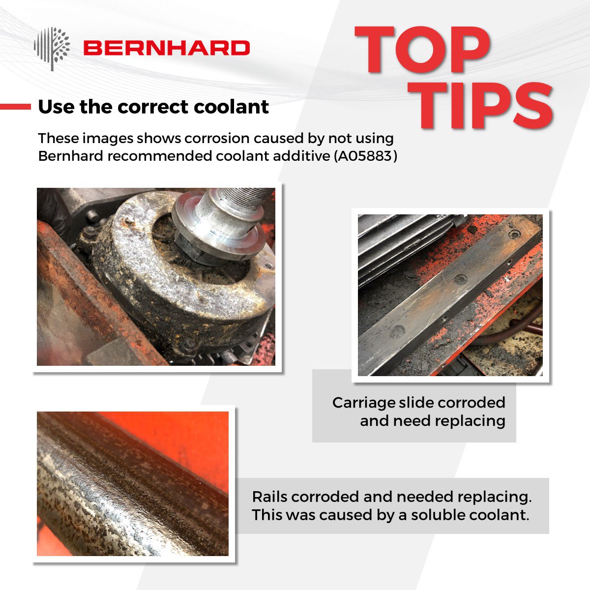 BernhardCompany's tweet image. #TopTips We recommend using our coolant additive to avoid corrosion #sharpeningsolutions