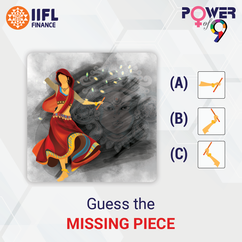 IIFL_Finance's tweet photo. All it requires is one correct piece to complete the puzzle. Is it 'a' or 'b' or 'c'. Guess the missing piece and get a chance to win amazing vouchers.
Refer Contest TnC: https://t.co/f4zNUpkrUi
#PowerOf9 #HappyNavratri #Navratri #Navratri2019 #Garba #HaiBharosa #Contest https://t.co/a2p7Jdu90m
