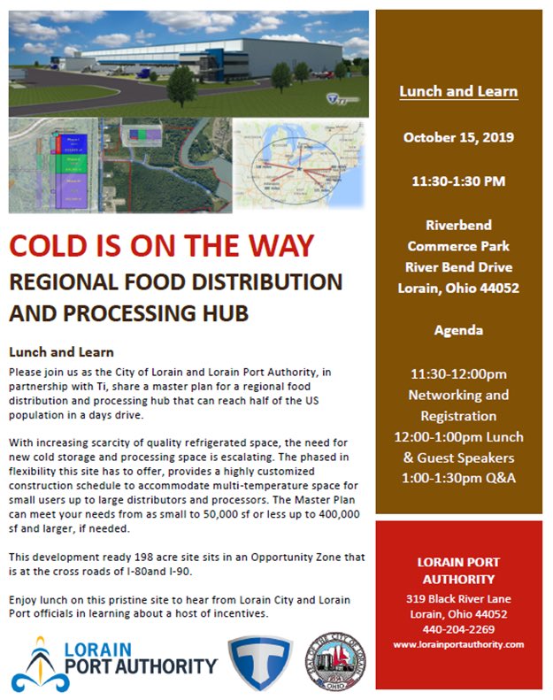 We hope you will join us for this Lunch and Learn to discuss a regional food distribution and processing hub in <a href="/CityofLorain_OH/">City of Lorain,OH</a>. 

Register for this FREE event here: eventbrite.com/e/cold-is-on-t…