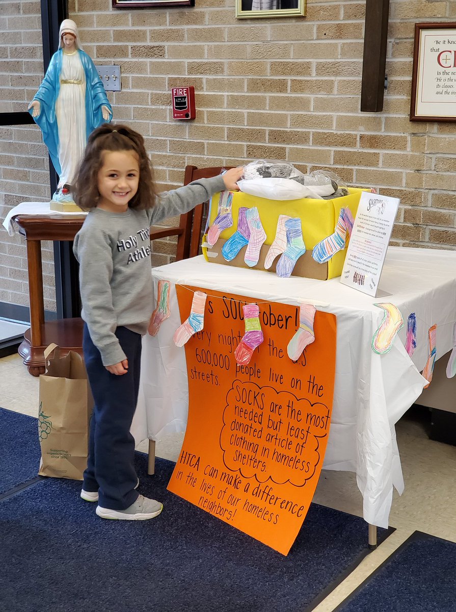 CathSchoolsDOB's tweet photo. The #kindness doesn't end at our schools! It's Socktober at @Holy_Trinity_CT and their Kindergarteners are collecting new socks for the homeless!! @Diobpt @BptSup #forminghearts #ThankfulThursday https://t.co/SBR40mTV7O