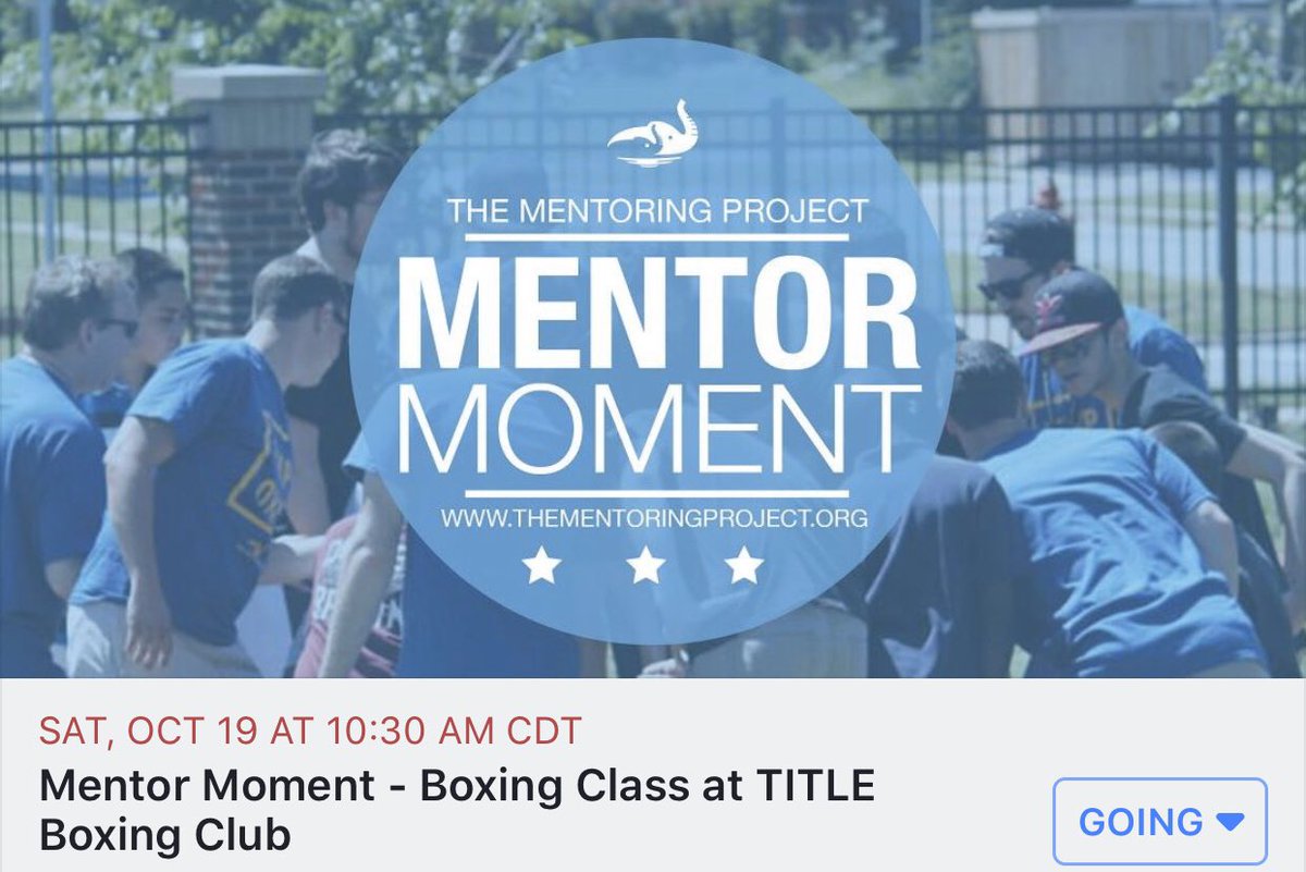 TMProject's tweet image. Join us for our October #TMProjectMentorMoment as we visit @TITLEBoxingClub Edmond to participate in an hour long fitness boxing class. 

Each person in class will have their own heavy bag to workout on, plus their own space to move around the bag. 

Let's do this!