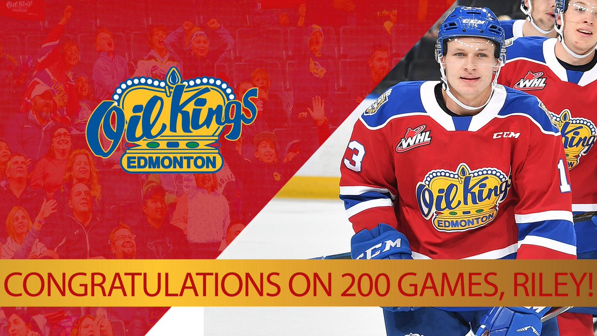 EdmOilKings's tweet photo. Big congrats to @RileySawchuk for playing in his 2⃣0⃣0⃣th WHL regular season game last night in Swift Current! 🎉

#200club #timber https://t.co/Z6u3QfLZ1y