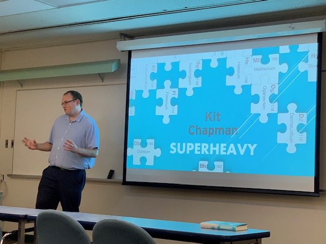 Awesome presentation w/ <a href="/ChemistryKit/">Dr Kit Chapman</a> talking about #SuperHeavy elements.