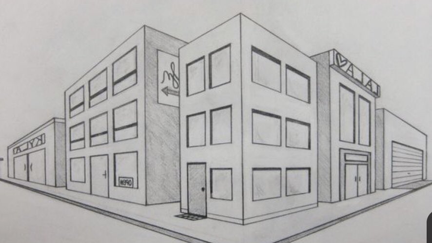 artistic.amit - Two-point perspective drawing is a type of linear  perspective. Linear perspective is a method using lines to create the  illusion of space on a 2D surface. #citydrawing #sketch #drawing #art #