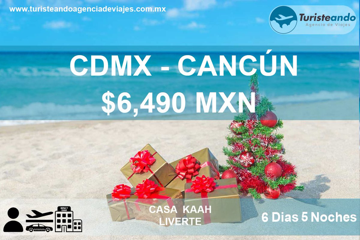 TuTuristeando's tweet photo. NAVIDAD🎄EN LA PLAYA🏝
Disfruta del 20 al 25 de diciembre en una casa de lujo 🏠
¡NO LO PIENSES MÁS, PREPARA TUS MALETAS !🧳
CANCÚN TE ESPERA 😎🤩
Visítanos 💻https://t.co/Y4IeMd3uny
55 8789 4570 📞 O si lo prefieres, envíanos un WhatsApp al 55 8139 2256 📱 https://t.co/XlLQH3RShB