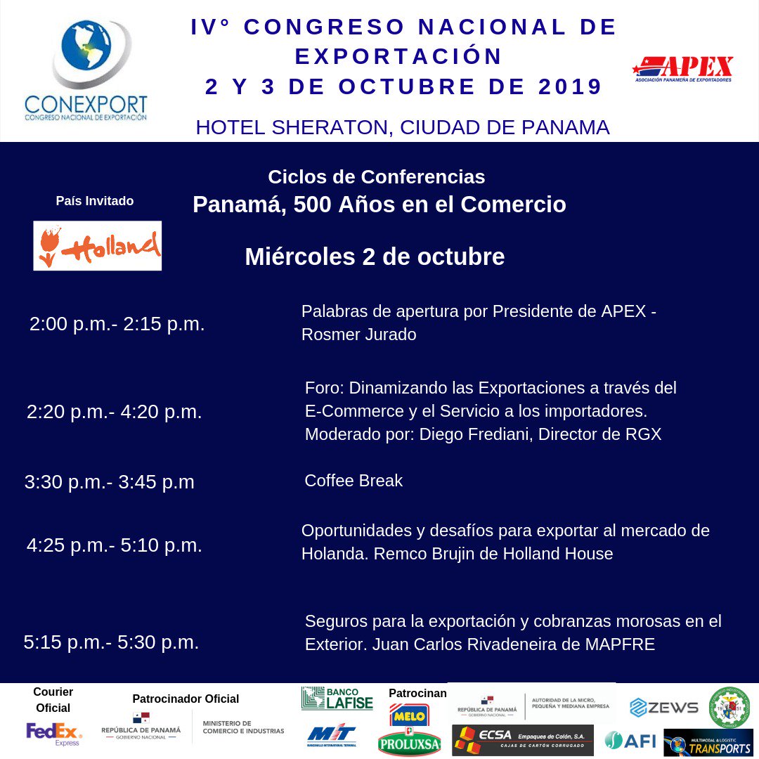 hhpanama's tweet photo. #Conexport yesterday -> session on opportunities & challenges of #exporting to NL 🇳🇱. @remco_debruijn: ”Do your homework & make sure you comply with the high quality and safety standards on the Dutch market”. Are you a 🇵🇦 exporter? Check : https://t.co/agn4fpQJ6u https://t.co/zIfa52e3KS