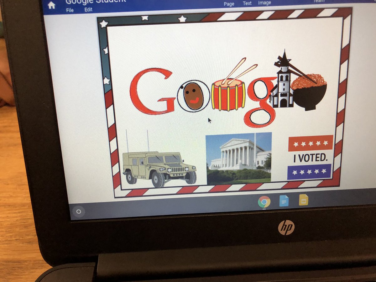 KingsGrantES's tweet image. 3rd Grade Students are creating Google Doodles about principles of American citizenship. We love Wixie! #vbits #tech4learning #Wixie