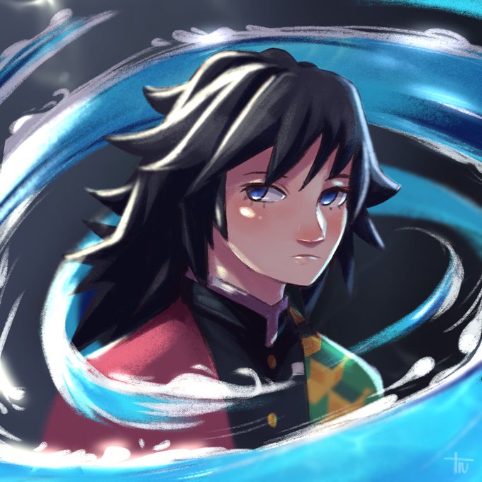 luさんがTwitterに投稿した冨岡義勇(鬼滅の刃)のイラスト。