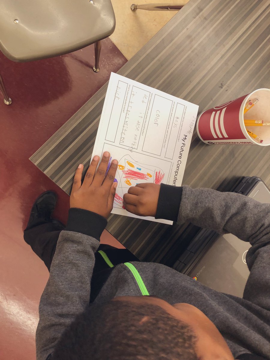 Using our imagination here in second grade making “future computers” <a href="/billmarsland/">Bill Marsland 🏳️‍🌈</a> <a href="/michellegleeCS/">Michelle G. Lee</a> <a href="/PaulRevereSF/">Paul Revere School</a> <a href="/SFUSDdot/">SFUSD Technology</a> #CSinSF #suchbigimaginations