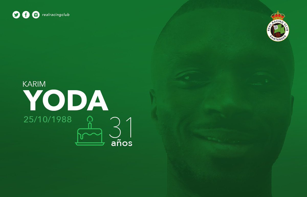 Hoy cumple años (31) el jugador racinguista Yoda. ¡Muchas felicidades, <a href="/Karim_Yoda/">Karim Yoda</a>! 🎂