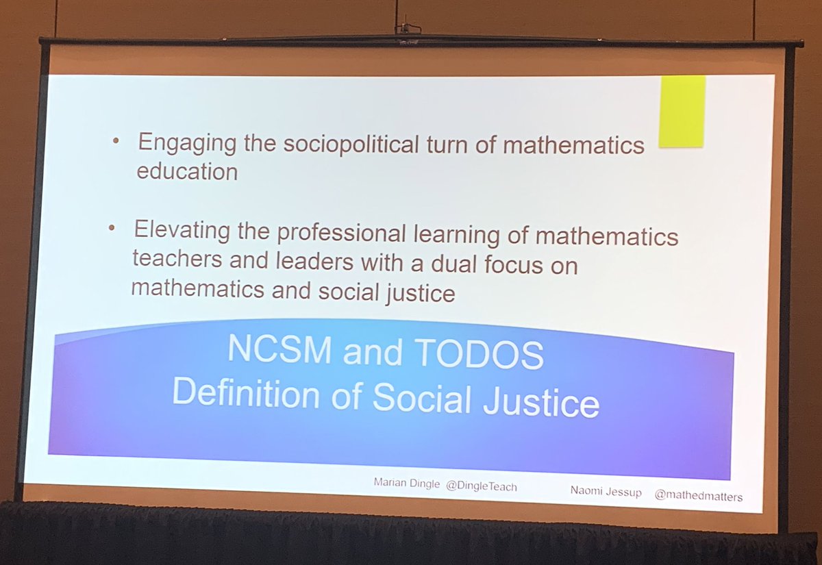 dcrescitelli's tweet photo. Stop using math as a gatekeeper!  Mathematics is a way to make sense of the world- and the world needs injustices examined. #NCTMNashville19 #NCTMnash19 3/x @DingleTeach https://t.co/R59V2TAEBE