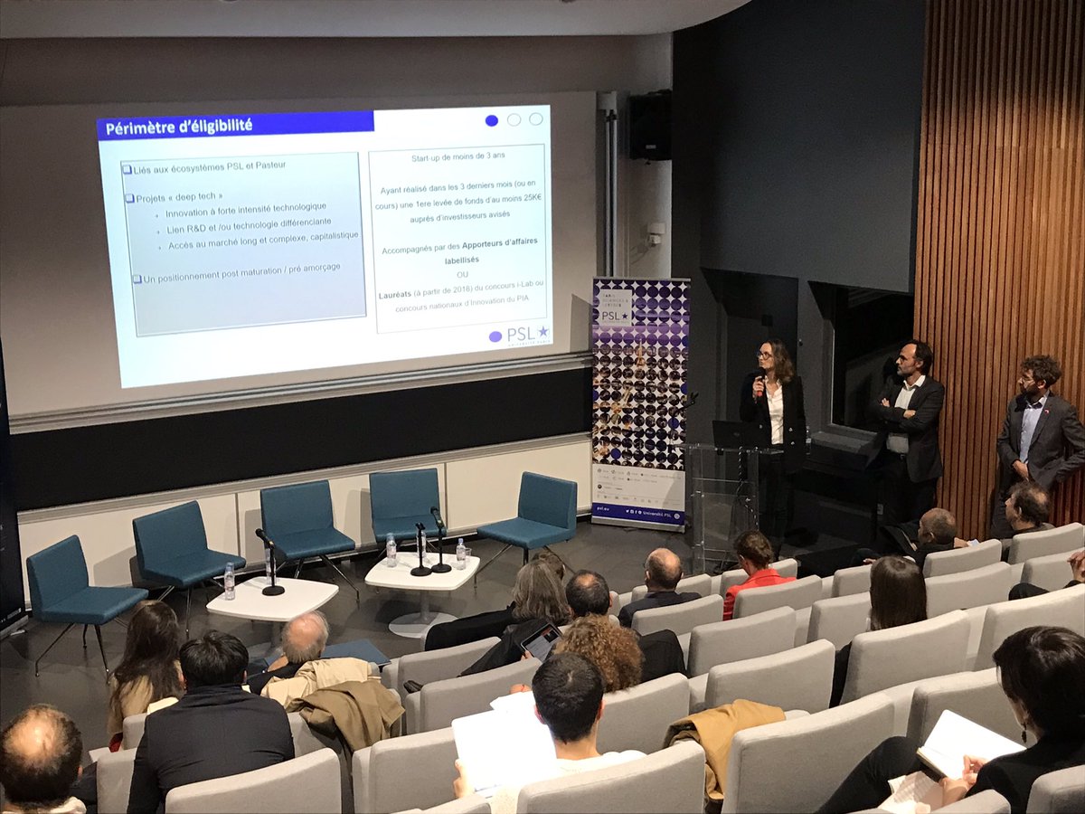 PCup_ESPCI's tweet photo. @BrunoRostand, Jeremie Weber et @elodietramoy présentent le dispositif #PSLTechSeed.
Startups de PSL, vous avez moins de 3 ans, foncez et postulez à ce nouvel outil ! https://t.co/gi7qfC66v5