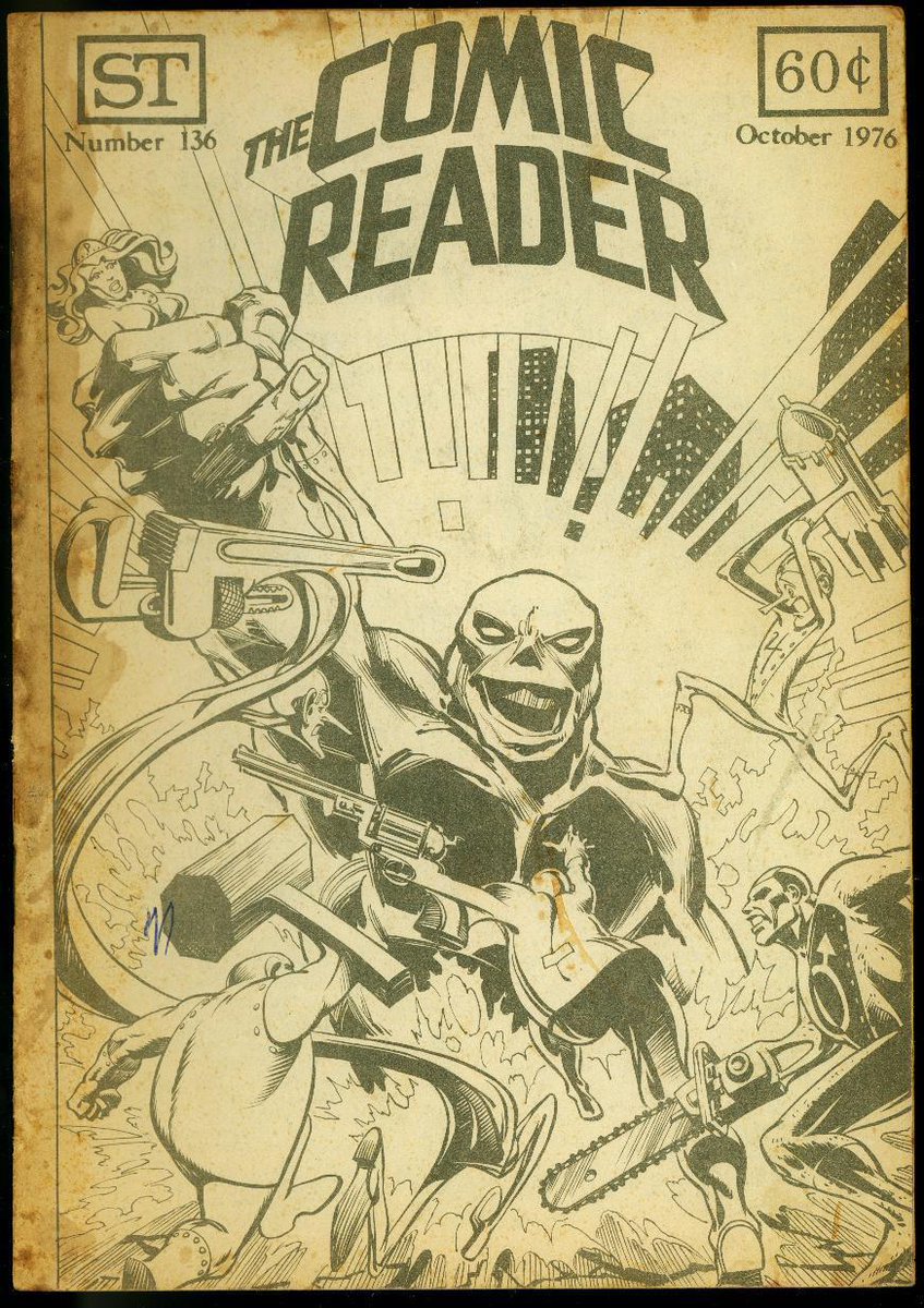 BrowseTheStacks's tweet photo. The Comic Reader #136
Pencils: #WaltSimonson
Inks: #BerniWrightson
#StreetEnterprises (Oct1976)
#Vintage #Art #Comics #DC #DCComics #Magazines #TheComicReader #ComicReader #Fanzine #Fanzines #MetalMen @WalterSimonson #WalterSimonson #70s https://t.co/svpwmEXf8F