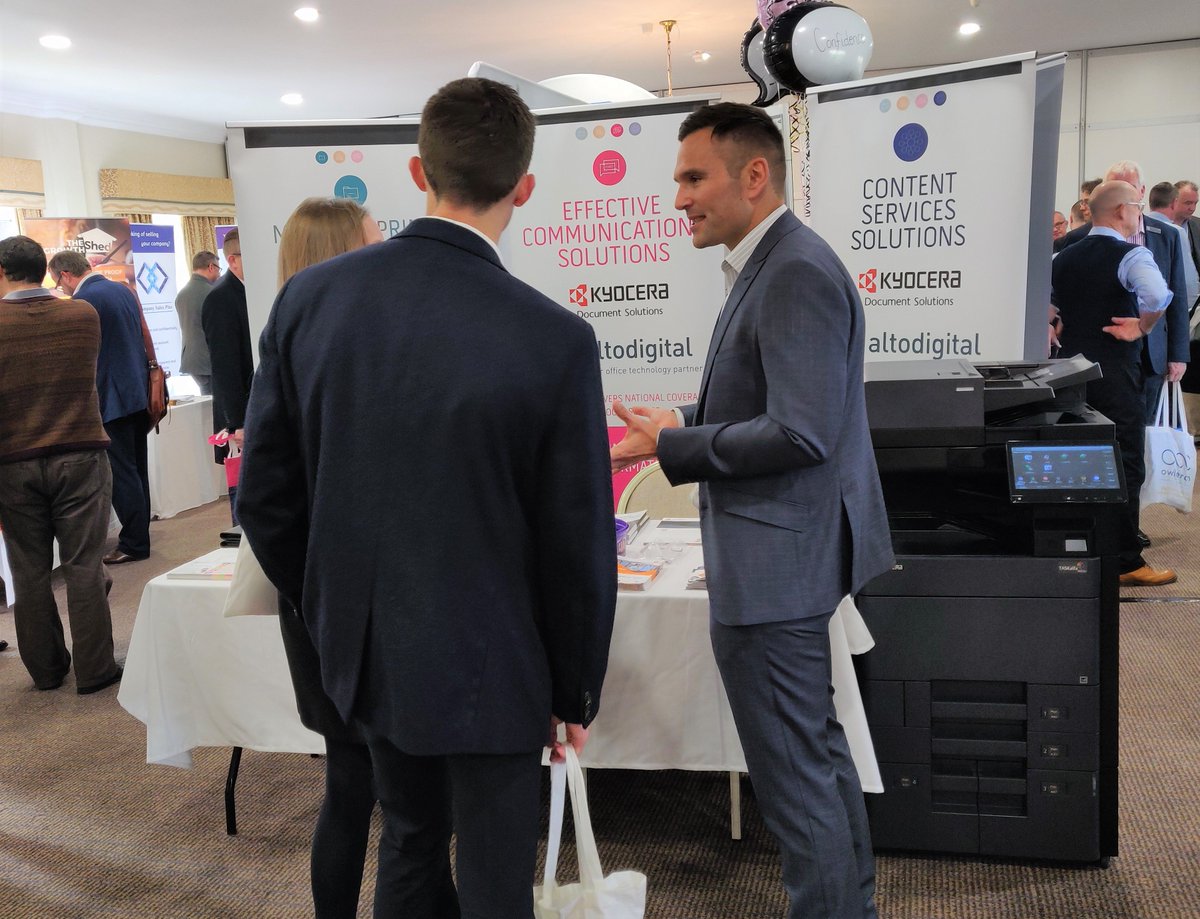 Excellent @BrandYorkshire #Harrogate event so far, with our Sales Manager Derek already connecting with several delegates around their Managed Print needs. Come and visit our Alto @KYOCERADUK stand to find out more. #brandyorkshire