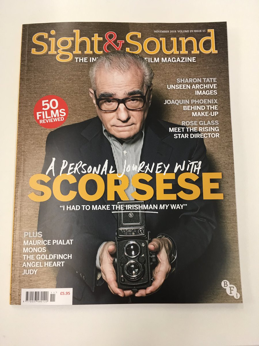 My first issue as Editor of @SightSoundmag is here 👀 Mega proud and excited to have one of my all-time heroes on the cover (& an epic three and a half hour interview with him inside). It’s out in shops next week if you’d like to buy one. #scorsese #TheIrishman #sightandsound ✌️