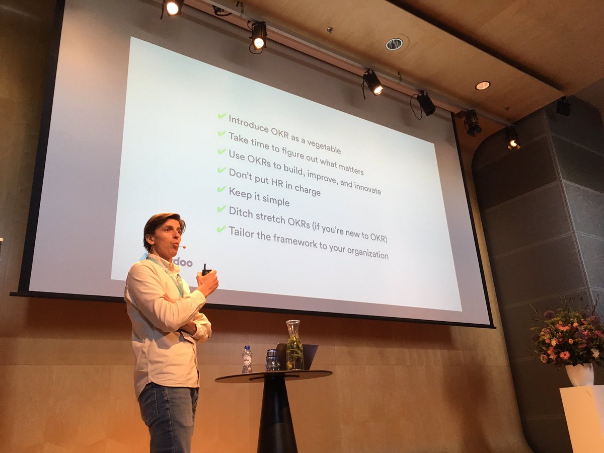 Henrik-Jans seven tips to work with OKRs. <a href="/PerdooHQ/">Perdoo</a> #OKRForum2019