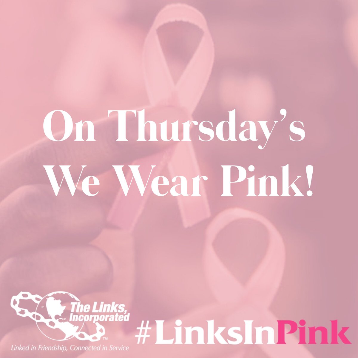 On Thursday’s We Wear Pink I’m honor of all breast cancer warriors. 
Tag us in your #linksinpink posts! 
#linksinc 
#breastcancerawareness 
#americancancersociety 
@easternarealinks 
@southernarealinks 
@centralarealinks 
@wa_links