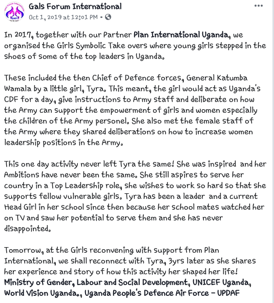 uplifthealthA's tweet photo. The Change to be made in a young person doesnt mean you should just tell her what is done but putting her their will give her a clear picture. Thanks @GAFIUg and @PlanUganda for helping the #GirlsUp and partners like @healthplusdc @AriseTheYouth @NaguruC @GNBU19 @GirlsNotBrides https://t.co/ubd50gFtQq