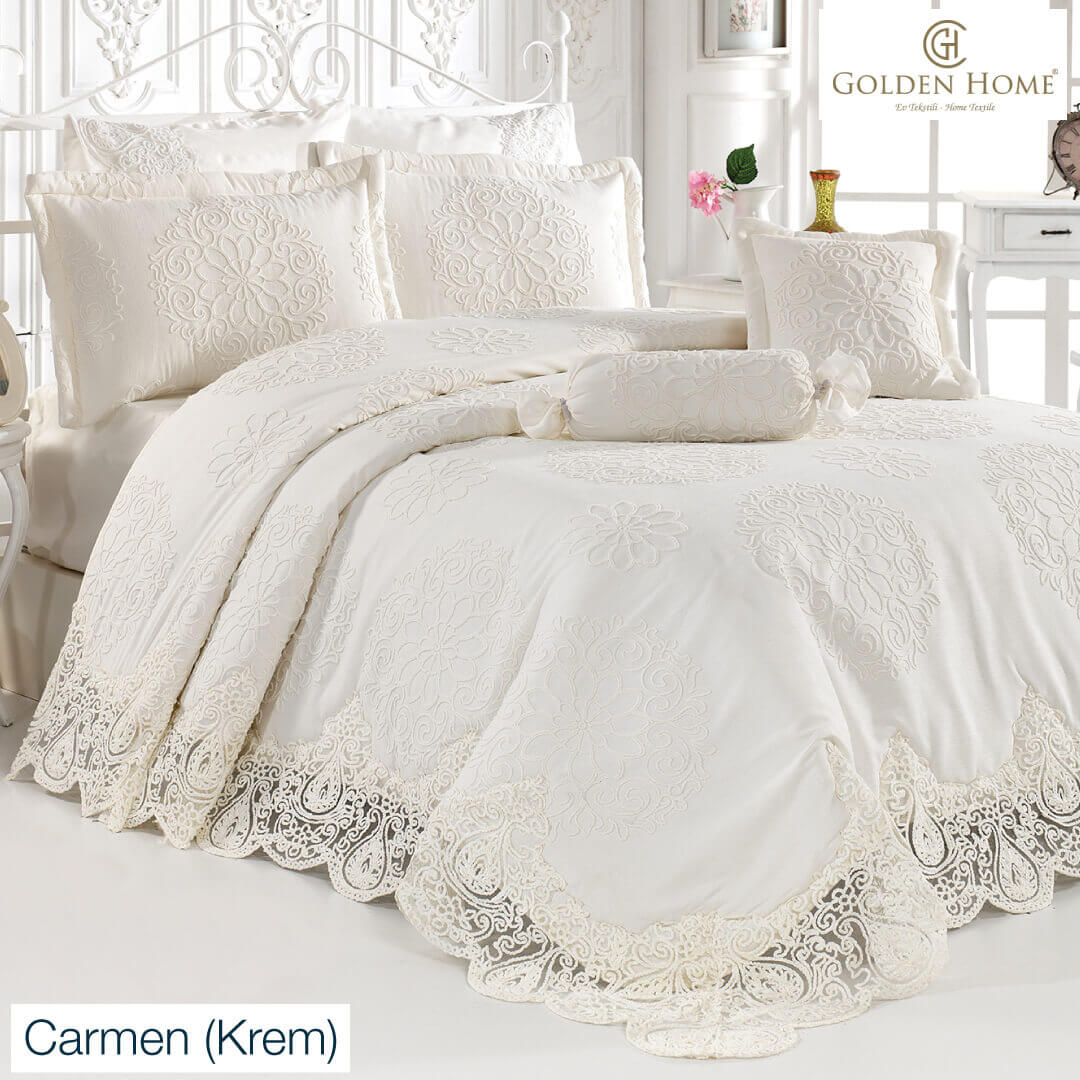 golden home on twitter fransiz dantelle suslu yatak ortusu serimizin yepyeni uyesi carmen online magazamizda sizi bekliyor carmen uc renk secenegi ile pudra cappuccino krem tum siparisleriniz icin ucretsiz kargo