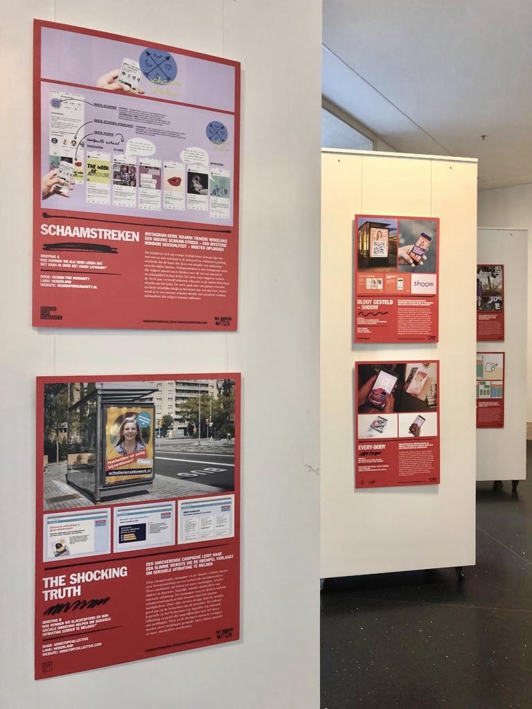 Het_OM_College's tweet image. Vanmiddag de expositie “no minor thing” geopend in het atrium van @ministerieJenV. Indrukwekkend om te zien dat andere disciplines, zoals ontwerpers, waardevolle ideeën hebben als het gaat om de aanpak van seksuele uitbuiting van minderjarigen. #whatdesigncando