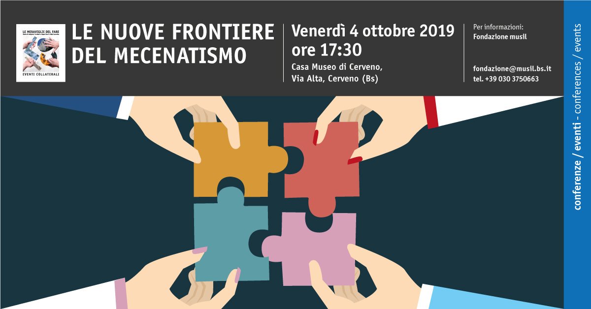Non più sponsor e mecenati, per il futuro servono “investitori nella cultura" in un ottica di responsabilità sociale. Per guidare il cambiamento la sfida delle imprese deve partire da educazione, ricerca scientifica e conoscenza. .

Evento: bit.do/fbwHy