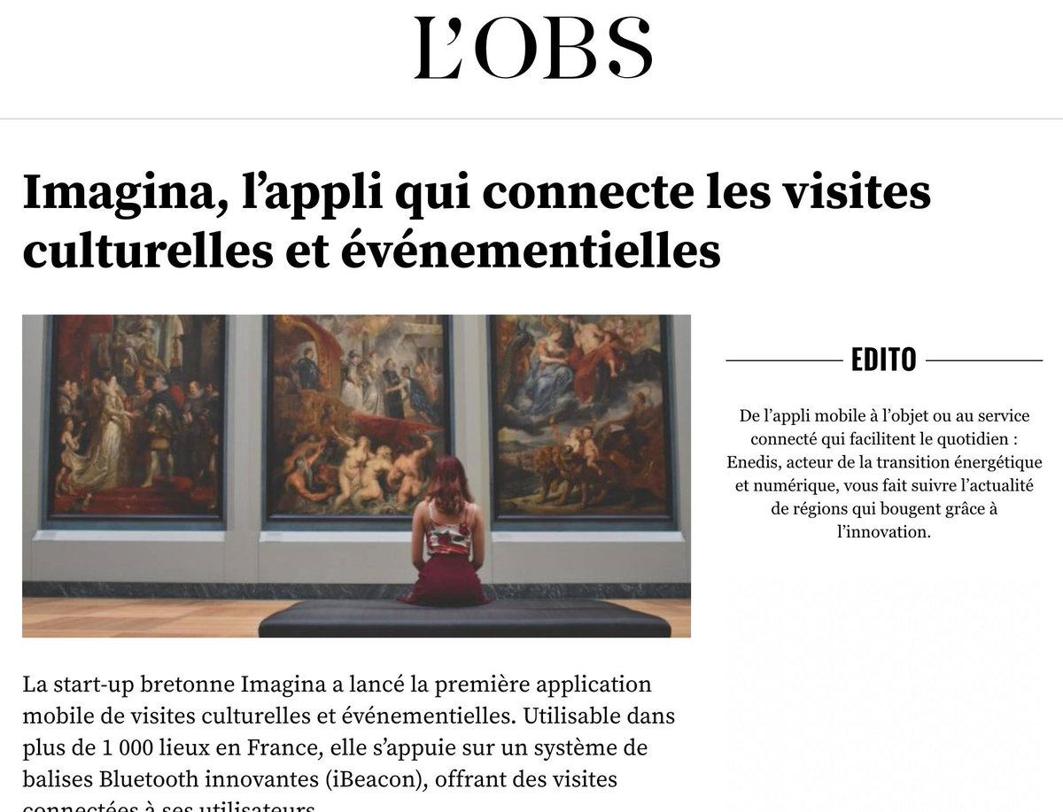 ✨ Un article dédié à Imagina dans L'OBS !

Avec quelques-uns de nos clients mis en avant dans l'article : <a href="/SNCF/">❌</a> | <a href="/SNCFReseau/">SNCF Réseau</a> | <a href="/CongresFuturo/">Futuroscope Congrès</a> | <a href="/LaCiteCongres/">La Cité Nantes</a> | <a href="/RouenExpo/">RouenExpoEvenements</a> | <a href="/FIFB_Official/">Festival International du Film de Bruxelles</a> 

@lobs | <a href="/enedis/">Enedis</a>