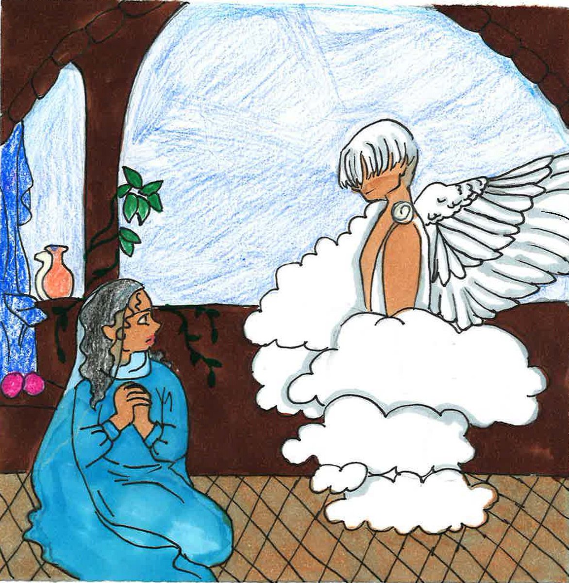 For October, the month of the rosary, local school children illustrated its mysteries and wrote about how they can imitate the lives of Jesus and Mary. Check out some of their drawings and responses: cathstan.org/news/junior-sa… #ADWJuniorSaints