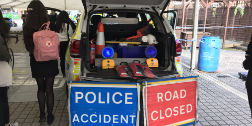 edinyoungdriver's tweet photo. #Edinburgh secondary are learning all about #RoadSafety at #YoungDrivers2019 through a variety of interactive displays from @NHS_Lothian @safetycamscot @policescotland and a mock court run by @DigbyBrownLLP showing the impact of reckless driving. #edinyd https://t.co/dO8kGwG41t