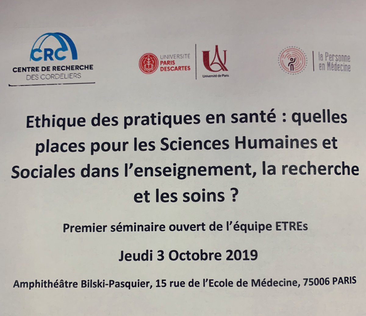 🧐Quelle est la place actuelle des #shs dans les programmes de recherche de santé? Quelles perspectives ?💥
 <a href="/pino_maribel/">Maribel Mosquera Pino</a> de <a href="/BrocaLivingLab/">Broca Living Lab</a> participe à une table ronde pour discuter sur ces questions dans le contexte #Innovation #Alzheimer #assistivetechnology
@UParisDescartes
