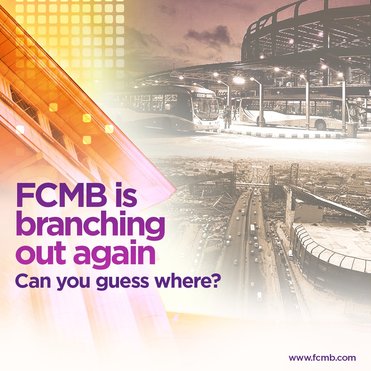MyFCMB's tweet photo. FCMB is branching out again, can you guess where?

Hint: A major transport hub in the heart of Lagos currently undergoing a facelift.

#FCMB #MyBankAndI https://t.co/4ZxiPCyj9p