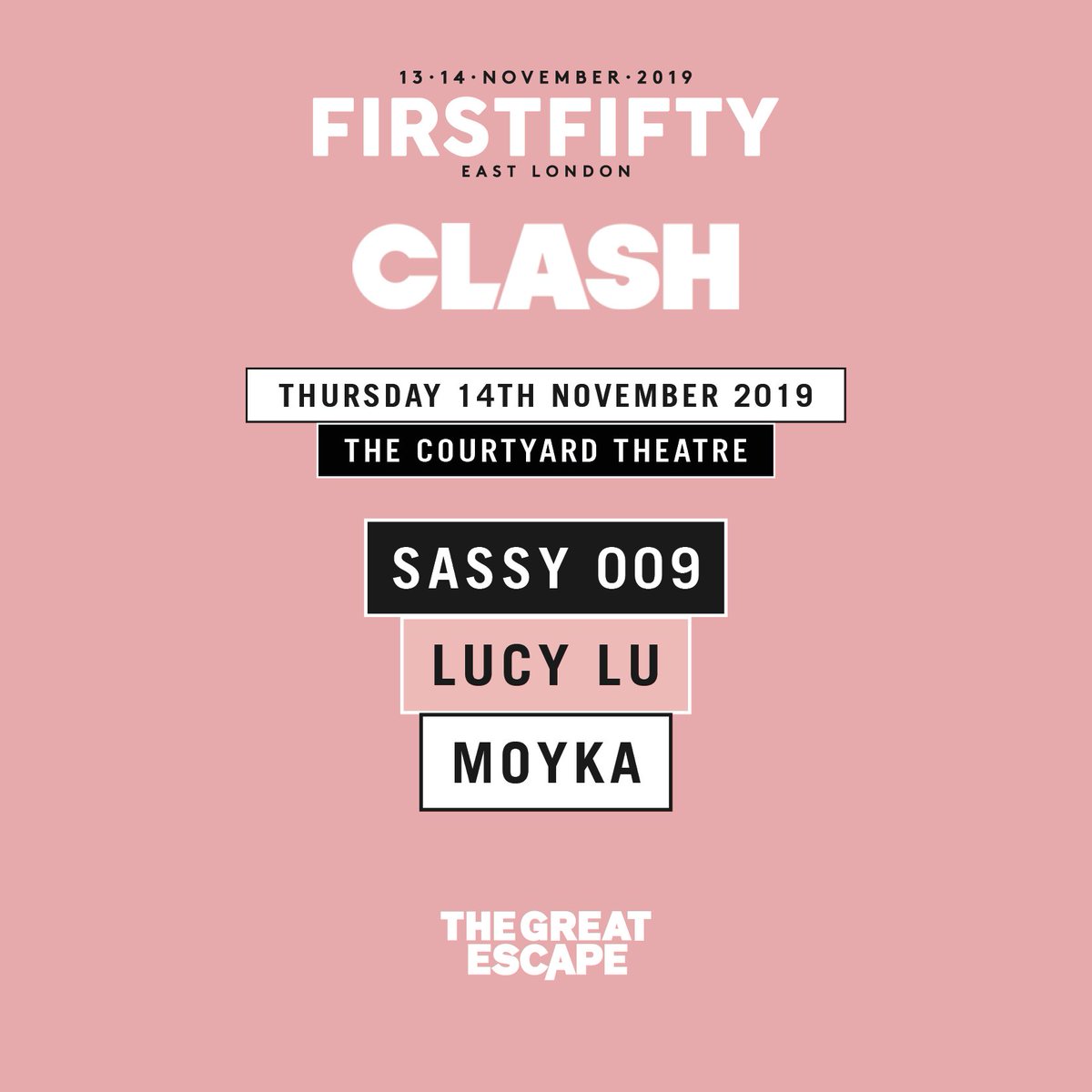 ClashMagazine's tweet image. Clash to host #FirstFifty party next month - featuring @sassy_009, Lucy Lu, and @moykamusic... 

clashmusic.com/live/clash-to-…