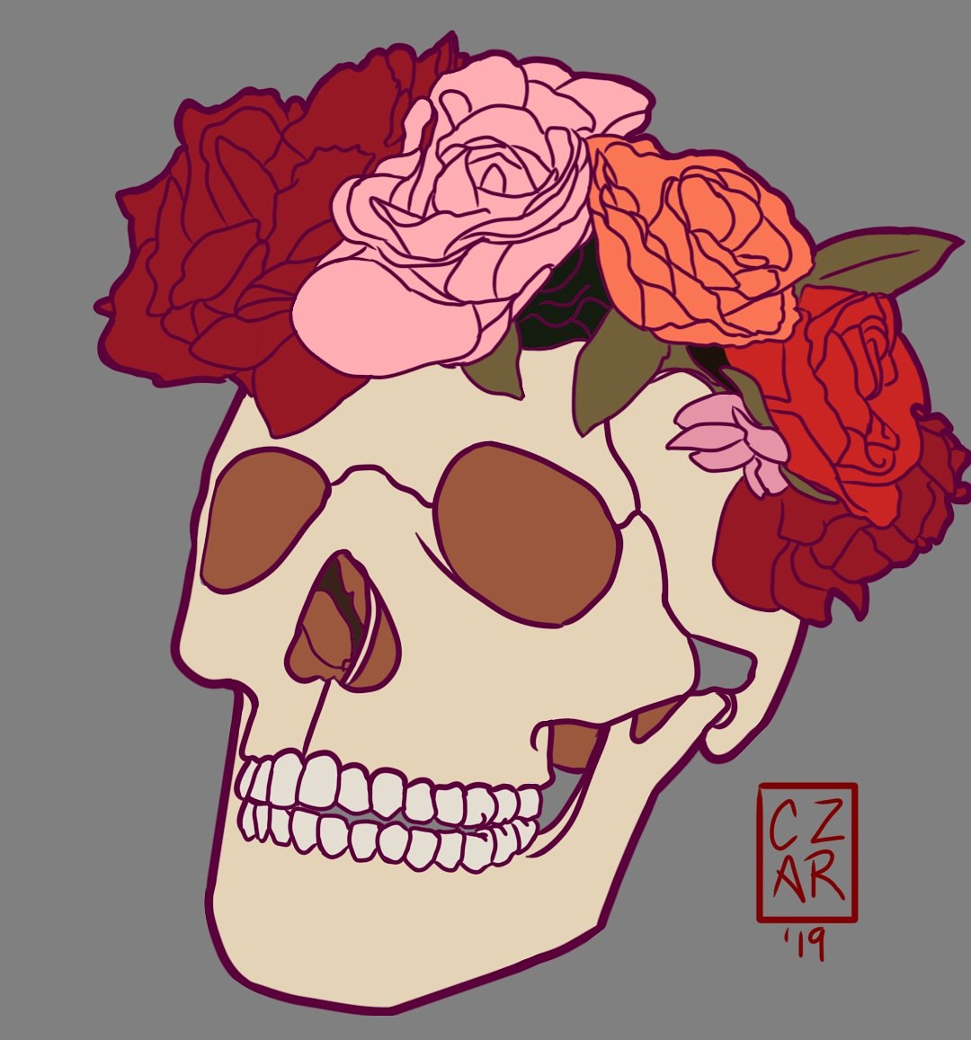 CzarDrawing's tweet photo. #inktober Day 3: Bones.  #Inktober2019 #inktoberday3 #digitalpainting #art #drawing https://t.co/WMkJ9YYiBI