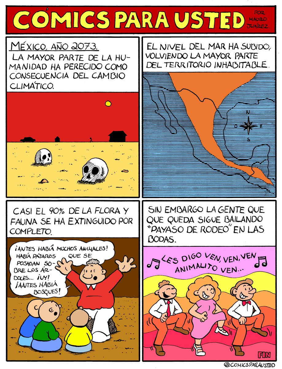comicsparausted's tweet photo. Algunas cosas siempre permanecerán iguales, incluso después del apocalipsis...
#comic #humor #tiracomica #cambioclimatico #FelizJueves #dibujito https://t.co/VeAjrpudJj