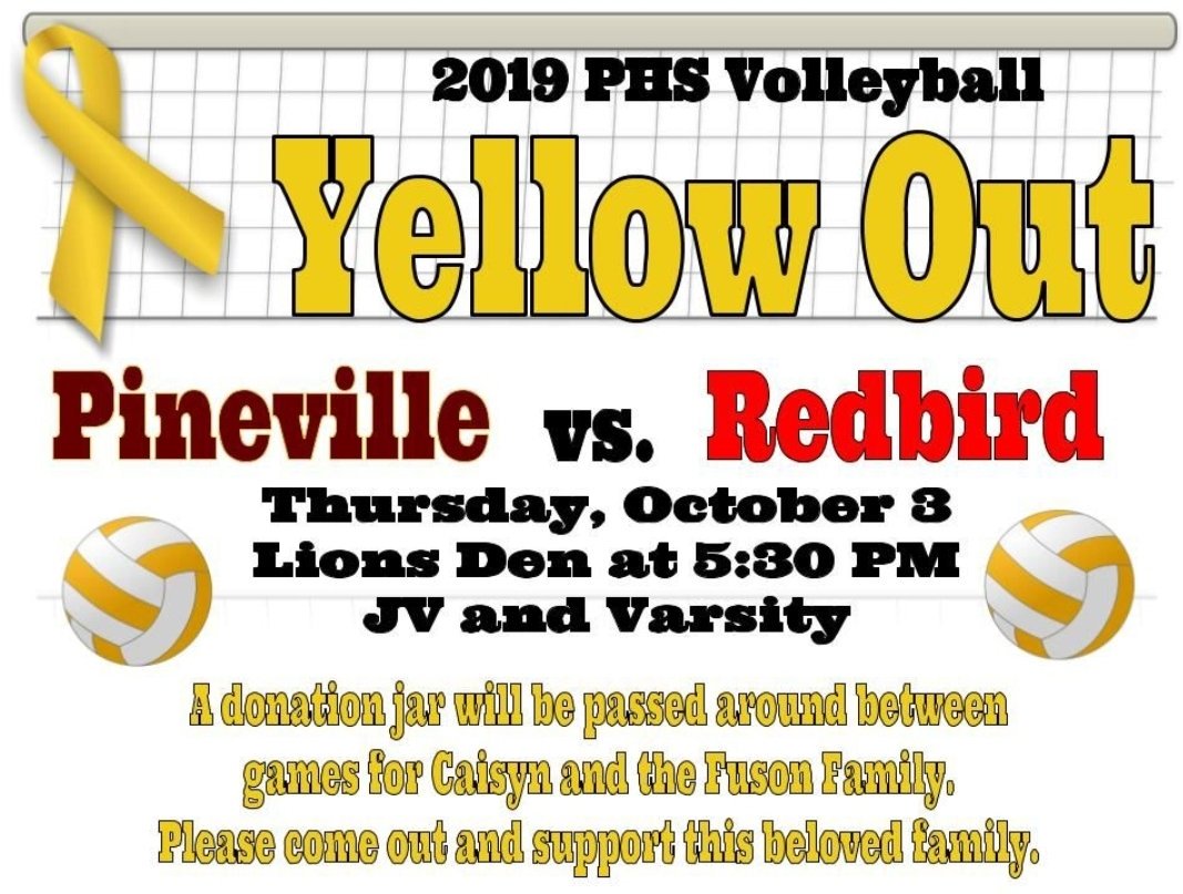 PinevilleProud's tweet photo. Tonight. Show up. Show out. 💛💛💛 #CaismanStrong https://t.co/G4WnmTy2D8