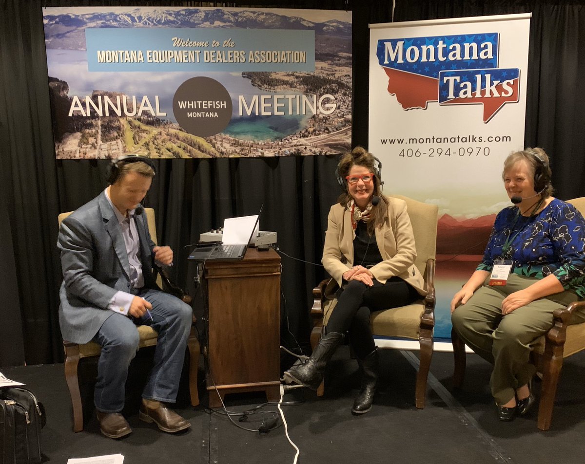 MontanaRetail's tweet photo. We are excited to have @aaronflint with Montana Talks broadcasting live from the 111th Annual Montana Equipment Dealers Association Conference! Tune in to your local radio station to listen live this morning talking about workforce development! https://t.co/Gme0kvOjXZ