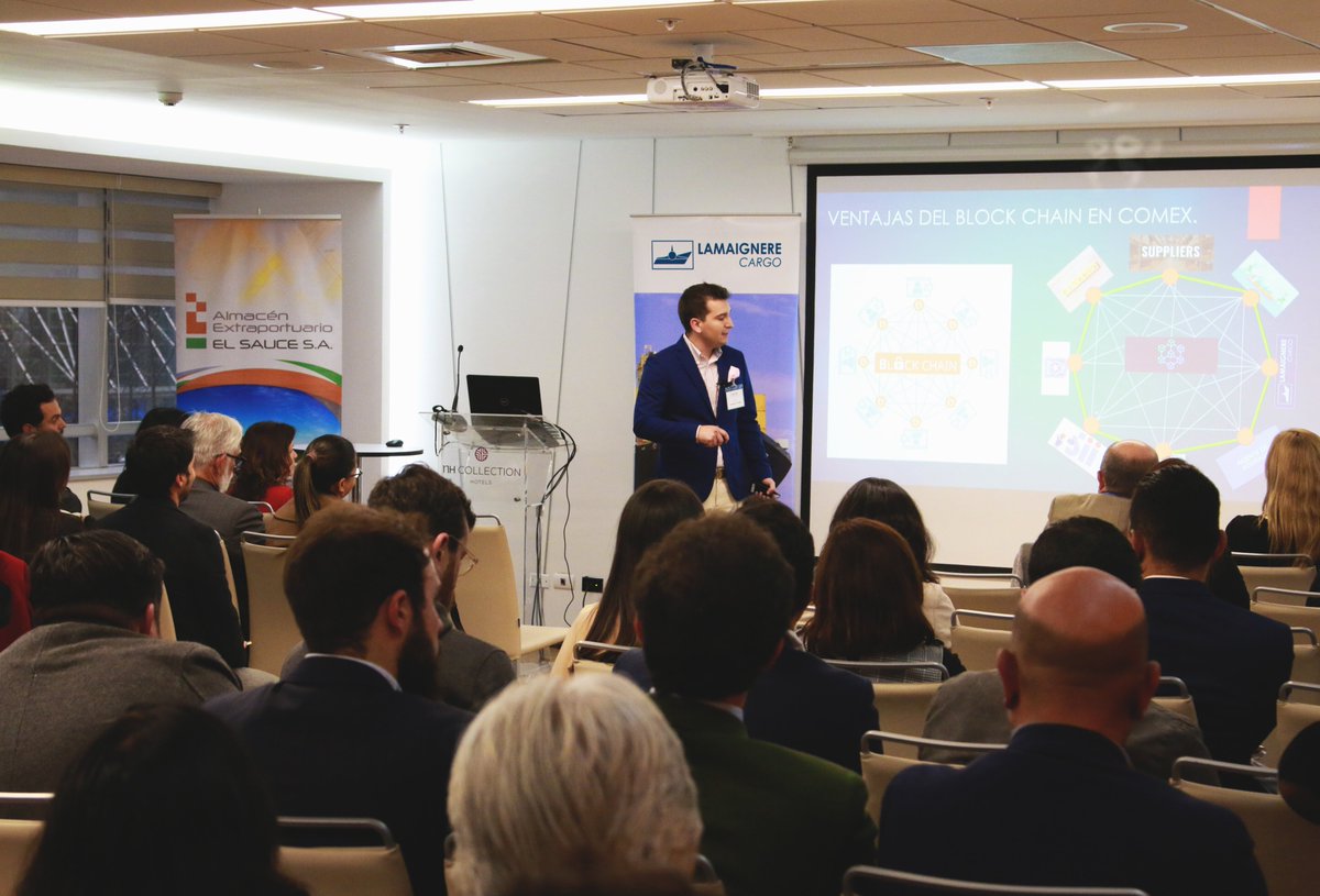 LamaignereSpain's tweet photo. El pasado martes, día 2 de octubre, tuvo lugar el #Seminario de #Logística y #Comercio #Exterior de 
@cl_camacoes organizado junto a #Cointer en #Chile.

Jornada Informativa en la que tuvo presencia Lamaignere Chile y se expusieron las novedades y el futuro del sector transitario https://t.co/2x7YY7a3D7