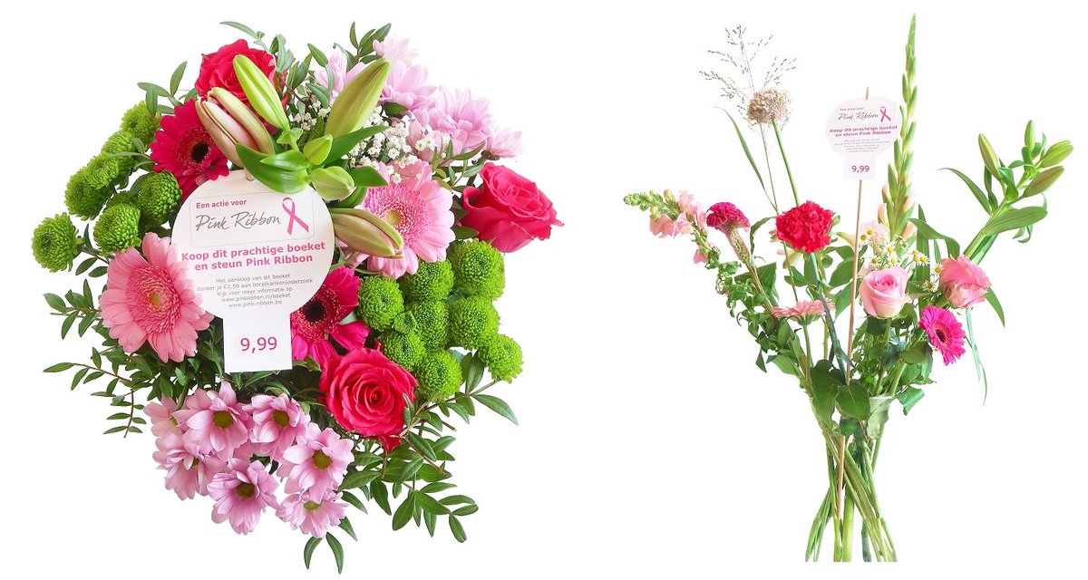 Onze partner <a href="/albertheijn/">Albert Heijn</a> steunt borstkankeronderzoek door deze maand 2 speciale actieboeketten te verkopen. Een boeket kost 9,99 euro en per boeket gaat er 2,50 euro naar borstkankeronderzoek. #pinkribbonboeket #borstkankermaand