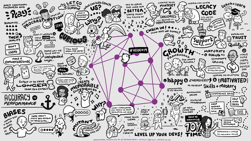redevelopconf's tweet image. You may have noticed the wonderful @natalt, award-winning freelance designer, sketching throughout #redev19. We think her design brilliantly captures the day. What do you think?