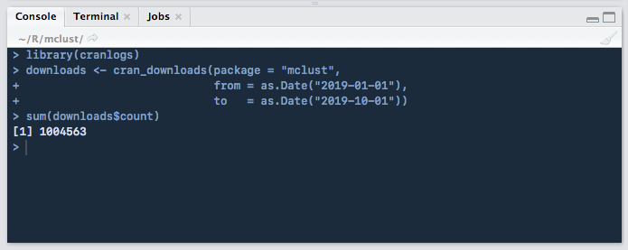 luca_scr's tweet image. Excited to announce that the #mclust package for #Rstats has reached 1 million downloads in 2019. And more is coming ... stay tuned.