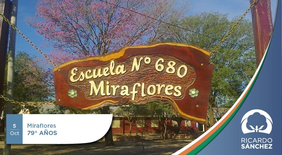 Felicito a todos los habitantes de #Miraflores en el día del #aniversario de la localidad. #Chaco