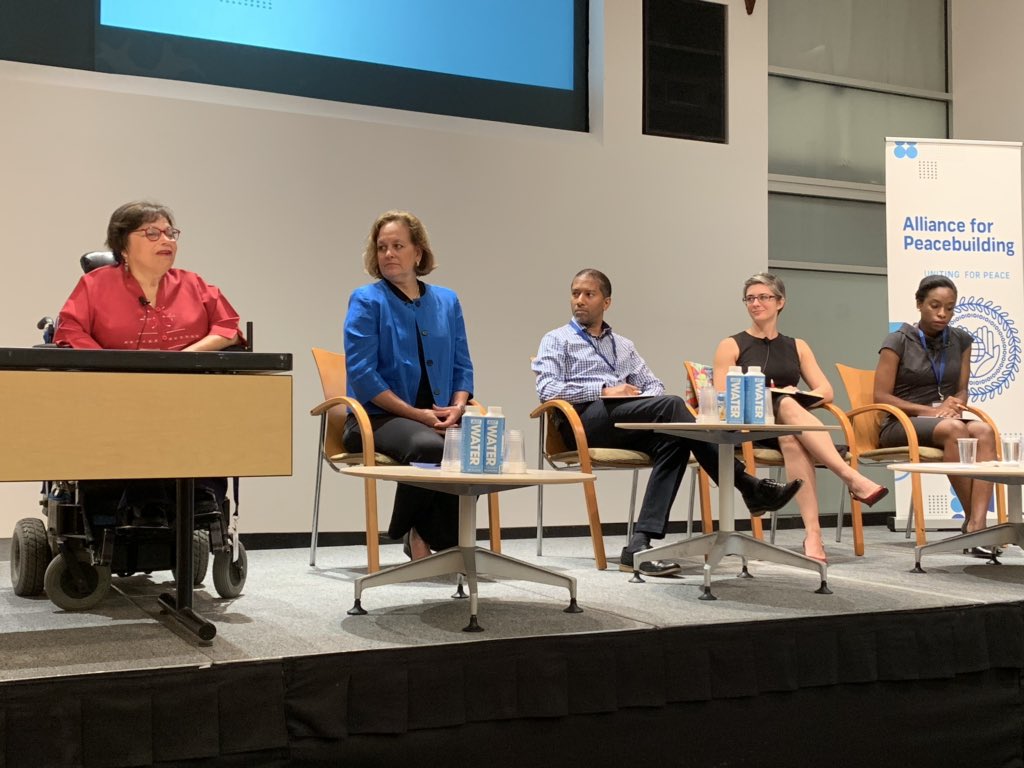 Day 2 of #PeaceCon2019 has kicked off with a morning keynote on diversity, equity and inclusion by @judithheumann #seizingpeace @AfPeacebuilding